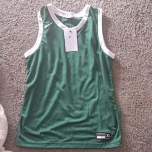 Nwt Nike Green Sleeveless Athletic Jersey with White Trim Sz Youth XL